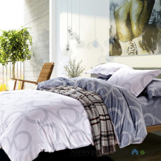 Комплект постельного белья Viluta 109, 200x220 см (1 пододеяльник, 1 простынь, 2 наволочки), сатин-твил, рисунок-узоры, серый
