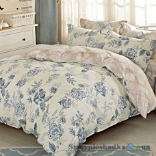 Комплект постельного белья Viluta 111, 240x220 см (2 пододеяльника, 1 простынь, 2 наволочки), сатин-твил, рисунок-цветы, синий