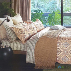 Комплект постельного белья Viluta 113, 240x220 см (1 пододеяльник, 1 простынь, 2 наволочки), сатин-твил, рисунок-узоры, коричневый
