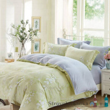 Комплект постельного белья Viluta 118, 145x214 см (1 пододеяльник, 1 простынь, 2 наволочки), сатин-твил, рисунок-цветы, желтый