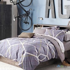 Комплект постельного белья Viluta 120, 200x220 см (1 пододеяльник, 1 простынь, 2 наволочки), сатин-твил, рисунок-узоры, фиолетовый