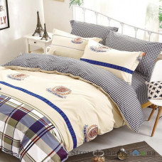 Комплект постельного белья Viluta 122, 240x220 см (2 пододеяльника, 1 простынь, 2 наволочки), сатин-твил, рисунок-узоры, синий