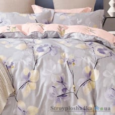 Комплект постельного белья Viluta 128, 200x220 см (1 пододеяльник, 1 простынь, 2 наволочки), сатин-твил, рисунок-цветы, фиолетовый