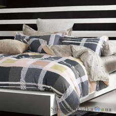 Комплект постельного белья Viluta 133, 200x220 см (1 пододеяльник, 1 простынь, 2 наволочки), сатин-твил, рисунок-полосы, серый