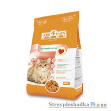 Сухой корм для кошек с эффектом выведения шерсти Клуб 4 Лапы, 0.4 кг