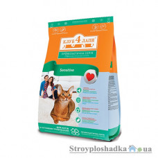 Сухой эконом корм для кошек с чувствительным пищеварением Клуб 4 Лапы, 11 кг