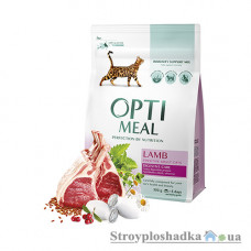Сухой премиум корм для кошек с чувствительным пищеварением Optimeal, 300 г, взрослые, ягненок