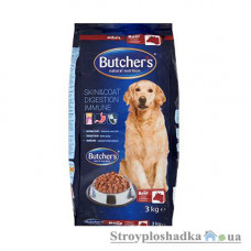 Сухой премиум корм для собак Butcher's, для взрослых собак крупных пород, с говядиной, 3 кг