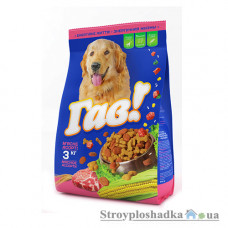 Сухий економ корм для собак Гав, м'ясне асорті, 3 кг
