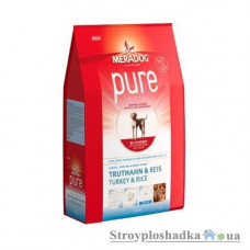 Сухий супер преміум корм гіпоалергенний MeraDog Pure Junior, для цуценят і годуючих собак, з індичкою і рисом, 4 кг (053534)