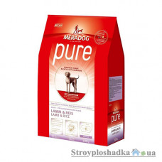 Сухий супер преміум корм гіпоалергенний MeraDog Pure Adalt, для дорослих собак, з ягням і рисом, 300 г (054176)