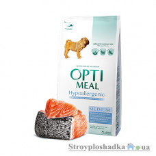 Сухой премиум корм гиппоалергенный для собак Optimeal, для средних пород, лосось, 12 кг