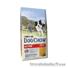 Сухой премиум корм для собак Purina Dog Chow Adult Active, для взрослых активных и рабочих собак, с курицей, 2.5 кг