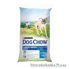Сухой премиум корм для собак Purina Dog Chow Adult Large Breed, для взрослых собак крупных пород, с индейкой, 14 кг