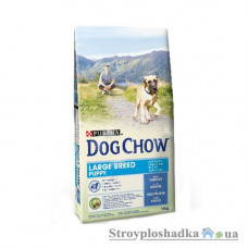 Сухой премиум корм для собак Purina Dog Chow Adult Puppy Large Breed, для щенков крупных пород, с индейкой, 14 кг