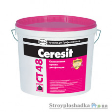 Краска фасадная Ceresit CT 48, силиконовая, 10 л