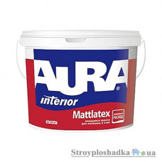 Моющаяся акриловая краска Aura Mattlatex, белая, матовая, 5 л
