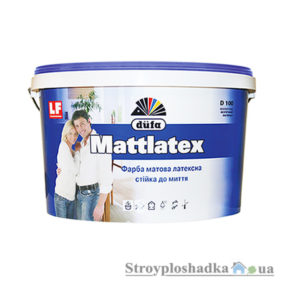 Акриловая краска интерьерная Dufa Mattlatex D100, 2.5 л