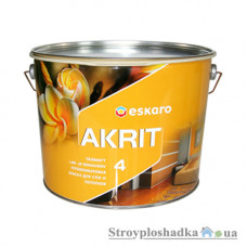 Фарба акрилатна інтер'єрна Eskaro Akrit 4, біла, латексна, 2.85 л