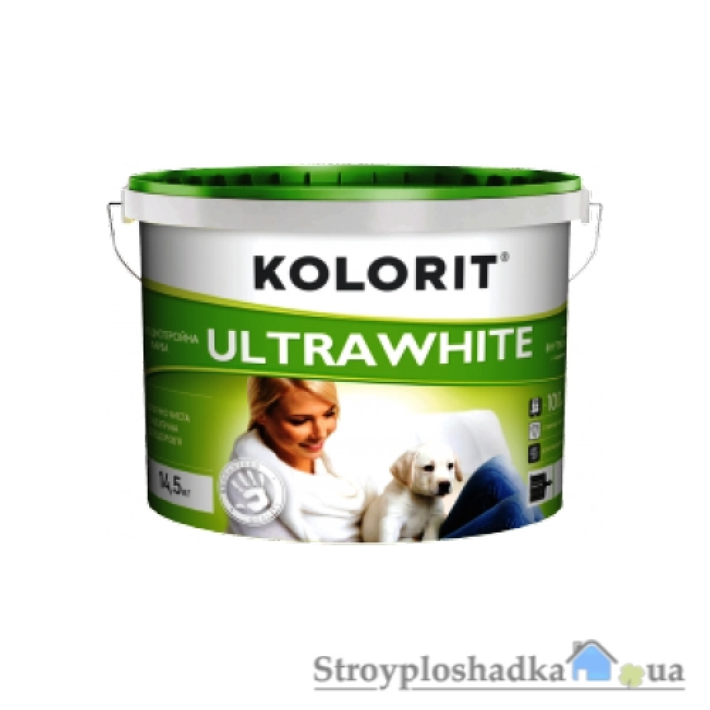 Акрилова фарба інтер'єрна Kolorit Ultrawhite, 5 л