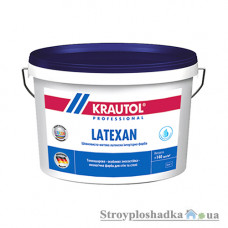 Водоэмульсионная краска Krautol LateXan, шелковисто-матовая, латексная, белая, 10 л