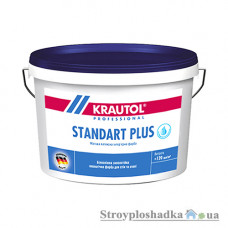 Водоемульсійна фарба Krautol Standard Plus, матова, латексна, біла, 10 л