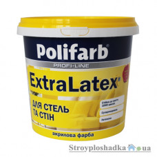 Краска интерьерная Polifarb Extra Latex, 1.4 кг