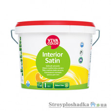 Водоемульсійна краска Vivacolor Interior Satin, шовковисто-матова, біла, 9 л