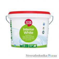 Краска водоэмульсионка Vivacolor Interior White, белая, для потолков, 10 л