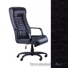 Кресло для руководителя AMF Атлетик Tilt, механизм качания Tilt, база и подлокотники - пластик, кожзаменитель - Лаки Черный, цвет - черный