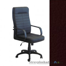 Крісло для керівника AMF Ледлі Пластик, 62х77х113-127 см, механізм гойдання Tilt, база і підлокітники - пластик, шкірозамінник - Мадрас ДК Браун - коричневий
