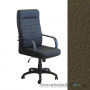 Кресло для руководителя AMF Ледли Пластик, 62х77х113-127 см, механизм качания Tilt, база и подлокотники - пластик, кожзаменитель - Мадрас Верде, цвет - темно-коричневый с перламутром