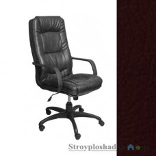 Крісло для керівника AMF Марсель Пластик, 61х75х116-128 см, механізм гойдання Tilt, база і підлокітники - пластик, шкірозамінник - Мадрас ДК Браун, колір - коричневий
