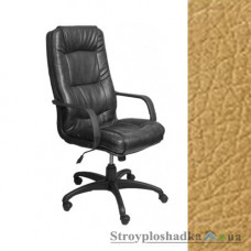 Кресло для руководителя AMF Марсель Пластик, 61х75х116-128 см, механизм качания Tilt, база и подлокотники - пластик, кожзаменитель - Мадрас ДК Сабия, цвет - светло-коричневый