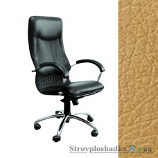 Кресло для руководителя AMF Ника HB Хром, 64х69х125-133 см, механизм качания MultiBlock, база и подлокотники - хром, кожзаменитель - Мадрас ДК Сабия, цвет - светло-коричневый