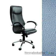 Кресло для руководителя AMF Ника HB Хром, 64х69х125-133 см, механизм качания MultiBlock, база и подлокотники - хром, кожзаменитель - Неаполь N-06, цвет - голубой