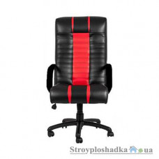 Кресло для руководителя Магнат Атлантик Комби, 51х70х119-125 см, пластик, к/з Неаполь, красно-черный