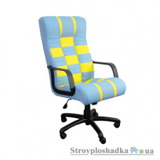 Кресло для руководителя Магнат Атлантик Комби, 51х70х119-125 см, пластик, к/з Неаполь, желто-голубой