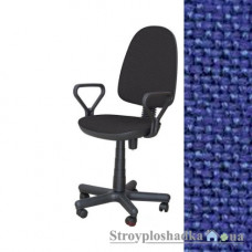 Офисное кресло AMF Комфорт Нью FS/АМФ-1, 65х65х101-113 см, эффект качания спинки, ролики обрезиненные, подлокотники пластиковые, ткань-А-20 синяя