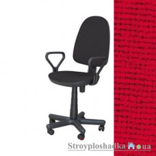 Офисное кресло AMF Комфорт Нью FS/АМФ-1, 65х65х101-113 см, эффект качания спинки, ролики обрезиненные, подлокотники пластиковые, ткань-А-28 красная
