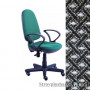 Офісне крісло AMF Меркурій FS/АМФ-4, 65х65х95-108 см, регулювальний важіль, ролики обгумовані, підлокітники пластикові, тканина-Поінт 6 чорно-сіра