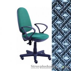 Офисное кресло AMF Меркурий FS/АМФ-4, 65х65х95-108 см, регулировочный рычаг, ролики обрезиненные, подлокотники пластиковые, ткань-Поинт 80 черно-синяя