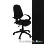 Офісне крісло AMF Поло 50/АМФ-5, 58x58x94-106 см, механізм пернамент-контакт, ролики обгумовані, підлокітники пластикові, тканина-чорна