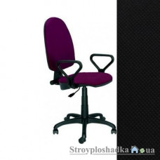 Офисное кресло AMF Престиж 50 Люкс/АМФ-1, 66х66х95-107 см, система газлифт, ролики обрезиненные, подлокотники пластиковые, ткань-черная