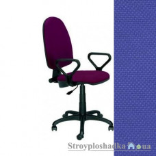 Офисное кресло AMF Престиж 50 Люкс/АМФ-1, 66х66х95-107 см, система газлифт, ролики обрезиненные, подлокотники пластиковые, ткань-синяя