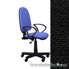 Офисное кресло AMF Сатурн FS/АМФ-4, 65х65х94-107 см, эффект качания спинки, ролики обрезиненные, подлокотники пластиковые, ткань-А-1 черная
