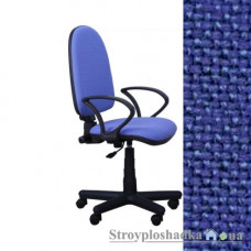 Офисное кресло AMF Сатурн FS/АМФ-4, 65х65х94-107 см, эффект качания спинки, ролики обрезиненные, подлокотники пластиковые, ткань-А-20 синяя