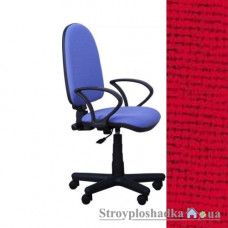 Офисное кресло AMF Сатурн FS/АМФ-4, 65х65х94-107 см, эффект качания спинки, ролики обрезиненные, подлокотники пластиковые, ткань-А-28 красная