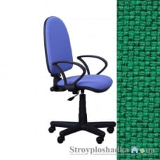 Офисное кресло AMF Сатурн FS/АМФ-4, 65х65х94-107 см, эффект качания спинки, ролики обрезиненные, подлокотники пластиковые, ткань-А-35 зеленая