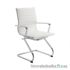 Офисное кресло Group SDM Алабама Х, 56х61х87 см, хромированные полозья и подлокотники, искусственная кожа, белый